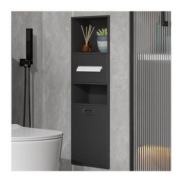 Imagem de Nicho de chuveiro embutido de aço inoxidável - Prateleira de chuveiro impermeável para quarto molhado, rack de armazenamento para artigos de higiene pessoal, xampu, papel higiênico e lata de lixo