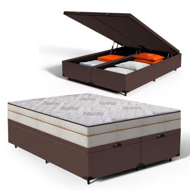 Imagem de Cama Box Baú com Colchão de Molas Ensacadas Luxury Queen 158cm