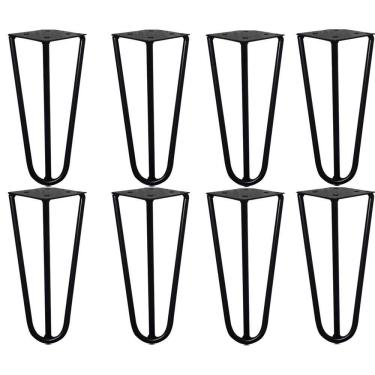 Imagem de Kit 8 Pés De Metal 15 Cm Legs Mesas De Centro Puffs Preto