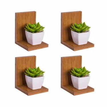 Imagem de Kit 4 Prateleiras Buzios 15 X 12cm Freijó