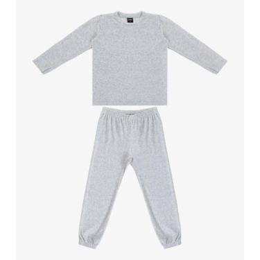Imagem de Pijama Infantil Menina Blusa E Calça Select Cinza, 10, Cinza