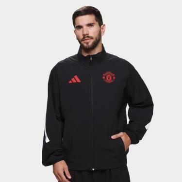 Imagem de Jaqueta Manchester United 26/27 Hino Adidas Masculina, Preto, M