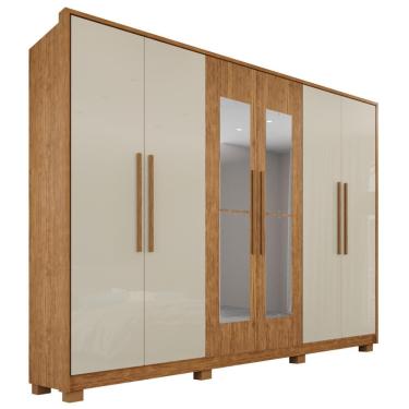 Imagem de Guarda-roupa Casal 100% Mdf 6 Portas E 6 Gavetas Premium Com Espelho