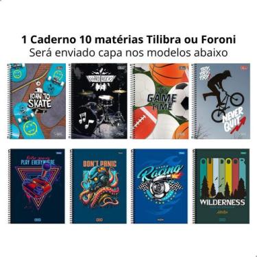 Imagem de Kit Material Escolar Caderno Estojo Caneta Marcador Lapis Masculino - 