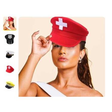 Imagem de Chapéu Quepe Bombeiro/Polícia/Taxi/Marinheiro Carnaval - mundo make