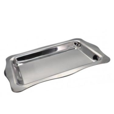 Imagem de Bandeja Inox Grande Retangular Decorativa Multiuso 47x31 Cm