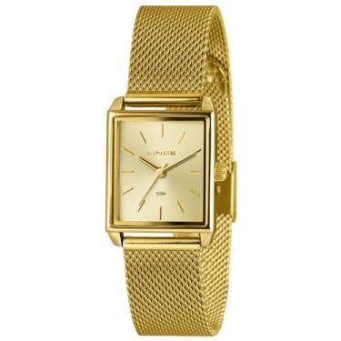 Imagem de Relógio lince feminino dourado quadrado lqg4766l25 c1kx