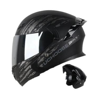Imagem de Capacete De Moto Unissex Uchoose DOT Modular Com Visor Duplo Protetor 