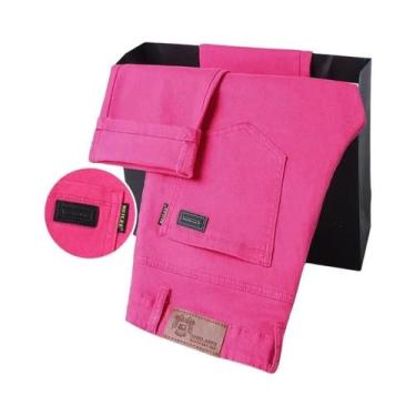 Imagem de Calças Jeans Masculinas De Corte Reto Em Denim Stretch Luxuosas Clássi