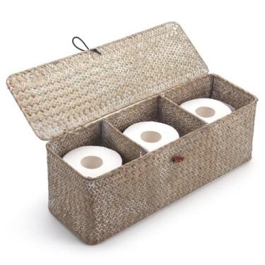 Imagem de Cesta DECRAFTS de pasto marino 42 cm x 14 cm x 14 cm con tapa