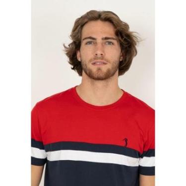 Imagem de Camiseta Listrada Aleatory Careful Vermelha-Masculino