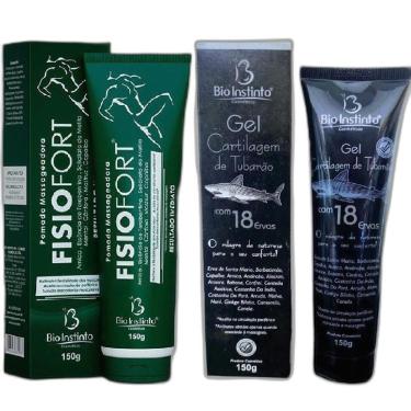 Imagem de Kit 5 Pomada Fisio Fort + 5 Gel Cartilagem De Tubarão