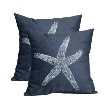 Imagem de Capas De Almofada Estrela-do-mar Azul Marinho 18x18 Polegadas, Estilo 