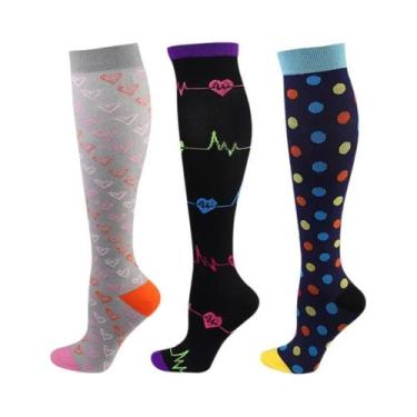 Imagem de Meias De Compressão Para Mulheres E Homens, 3 Pares, Até O Joelho, 30M