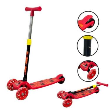 Imagem de Patinete Infantil 3 Rodas em Pvc Freio Dobrável Masculino Feminino Men