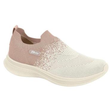 Imagem de Tênis Feminino Esportivo Actvitta Leve Sem Cadarço, Creme, Nude, 36