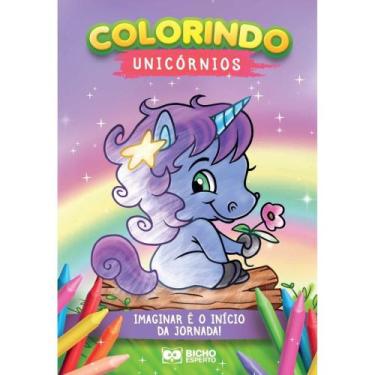 Imagem de Livro Infantil para Colorir Unicórnios 10 Páginas Pacote com 10 - Bich