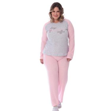 Imagem de Pijama De Inverno Feminino Plus Size Plush Tamanho Especial - Victory,