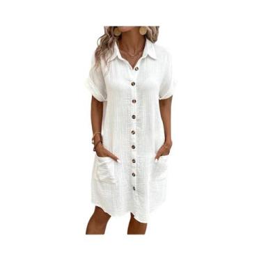 Imagem de Vestido Mini Vintage Feminino Sólido Com Decote Em V E Manga 3/4 Em Al