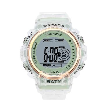 Imagem de Relógio Digital Esportivo Transparente Verde - Tudo em Caixa