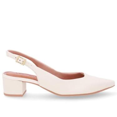 Imagem de Sandalia slingback usaflex em couro ref ud24004 feminino, 36, Branco