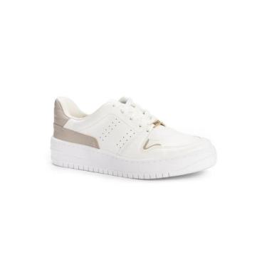Imagem de Tênis Feminino Casual Flatform com Cadarço - Vizzano, 36, Offwhite