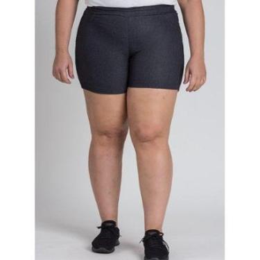 Imagem de Bermuda Feminina Plus Size Sarja Cós Elástico Atrás Bolsos Fake -Serena-Feminino