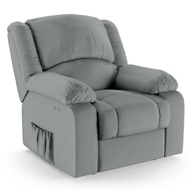 Imagem de Poltrona Do Papai Reclinável Melim Power Touch Pu Diferencial Power Touch Cinza D'Rossi