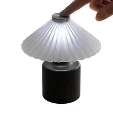 Imagem de Luminaria de Mesa Abajur LED Recarregavel Candeeiro USB Iluminaçao Cabeceira Decoraçao Quarto Sala Escritorio