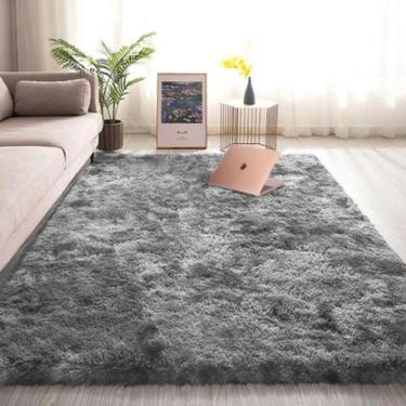Imagem de Tapete Peludo para Sala - Casa Dona, Cinza, 2,0 x 3,0m