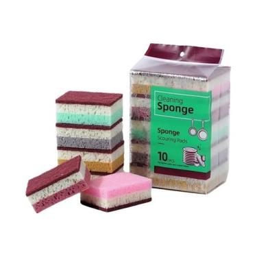 Imagem de Pano De Limpeza De Espuma De Alta Densidade 10 Peças Para Lavar Louça,