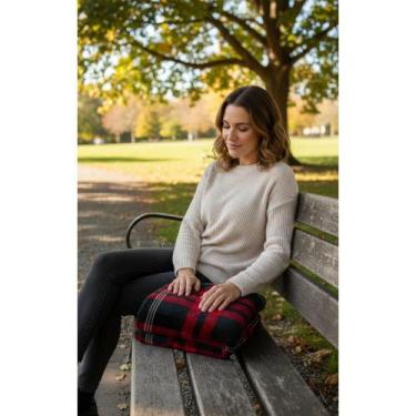 Imagem de Manta Casal Microfibra Xadrez 2,00x1,80m - Toque Macio e Que - Congrat