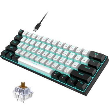 Imagem de Teclado mecânico para jogos Snpurdiri 60% com fio e 61 teclas