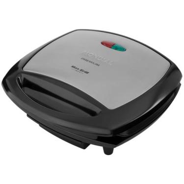 Imagem de Sanduicheira Chapa Grill Mondial Max Grill Inox Premium 2 em 1, 110V, 