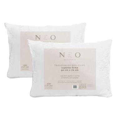 Imagem de Kit 2 Travesseiro Neo Prime 233 Fios Camesa 50x70cm Branco