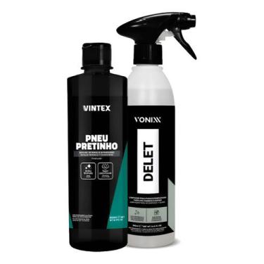 Imagem de Kit Limpeza e Brilho Pneu Delet + Pretinho Vintexx 500ml - VONIXX