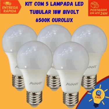 Imagem de Lâmpada led bulbo 9w bivolt 6500k avant - kit com 5 unidades