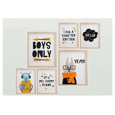 Imagem de Quadro Infantil 6 Un A4 Vidro E Pendurador. - SHOPPINGNET