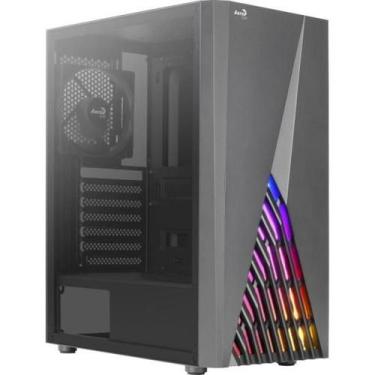 Imagem de Gabinete Gamer Aerocool Delta Preto RGB Lateral Vidro F002