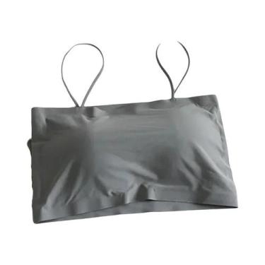 Imagem de Camisola Confortável Para Meninas Sem Arame, Top Simples Com Alças Cru