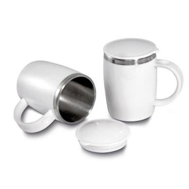 Imagem de Caneca Térmica com Tampa para 400ml Coffee Time - Broglio Cerâmica ltd