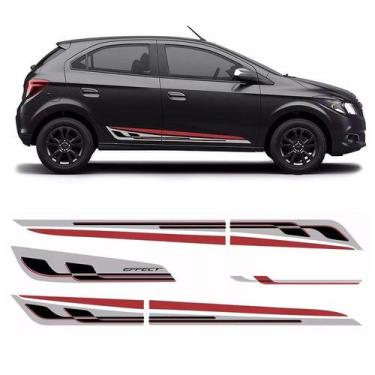Imagem de Kit Faixa Onix Effect Preto Adesivo Capô Lateral E Traseira - SPORTINO