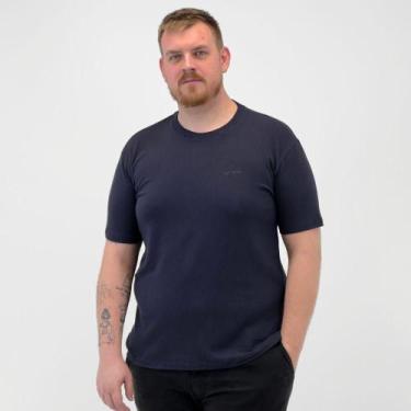 Imagem de Camiseta Gangster Canelada Manga Curta Plus Size Masculina, G1, Azul n