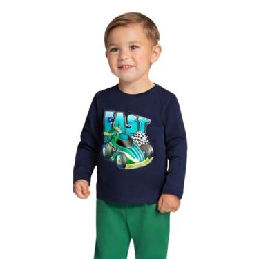 Imagem de Conjunto Infantil Menino Blusa e Calça Moletom Peluciado Confortável M