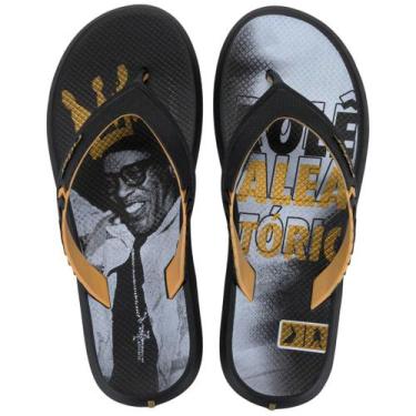 Imagem de Chinelo Masculino Confortável Leve Casual Ronaldinho Rider, Preto, Beg
