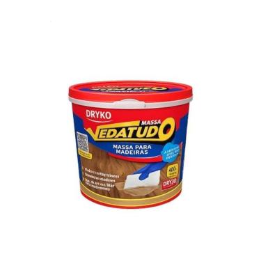 Imagem de Massa para Madeira Vedatudo para Reparos em Buracos e Rachaduras Castanho 400g Dryko