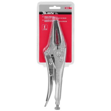 Imagem de Alicate de Pressão Mordente Longo 9'' 225mm Aço Forjado com Trava e Empunhadura Ergonômica Vermelho MTX