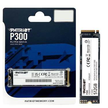 Imagem de Ssd M.2 Nvme P300P512GM28 512GB Pcie Gen 3 X4 Leitura 1700MB-s e Gravação 1100MB-s Patriot