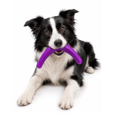 Imagem de Brinquedo Mordedor Stark Boomerang Pequeno Cães Roxo Neon - Murano