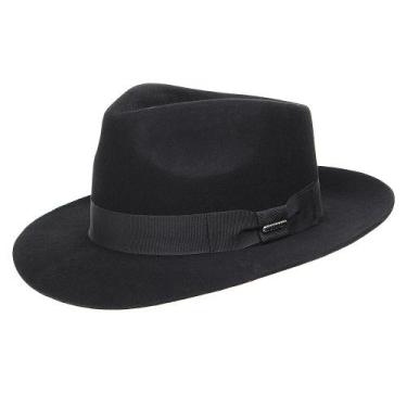 Imagem de Chapéu Social Preto de Feltro 3x Stetson 29853, 59